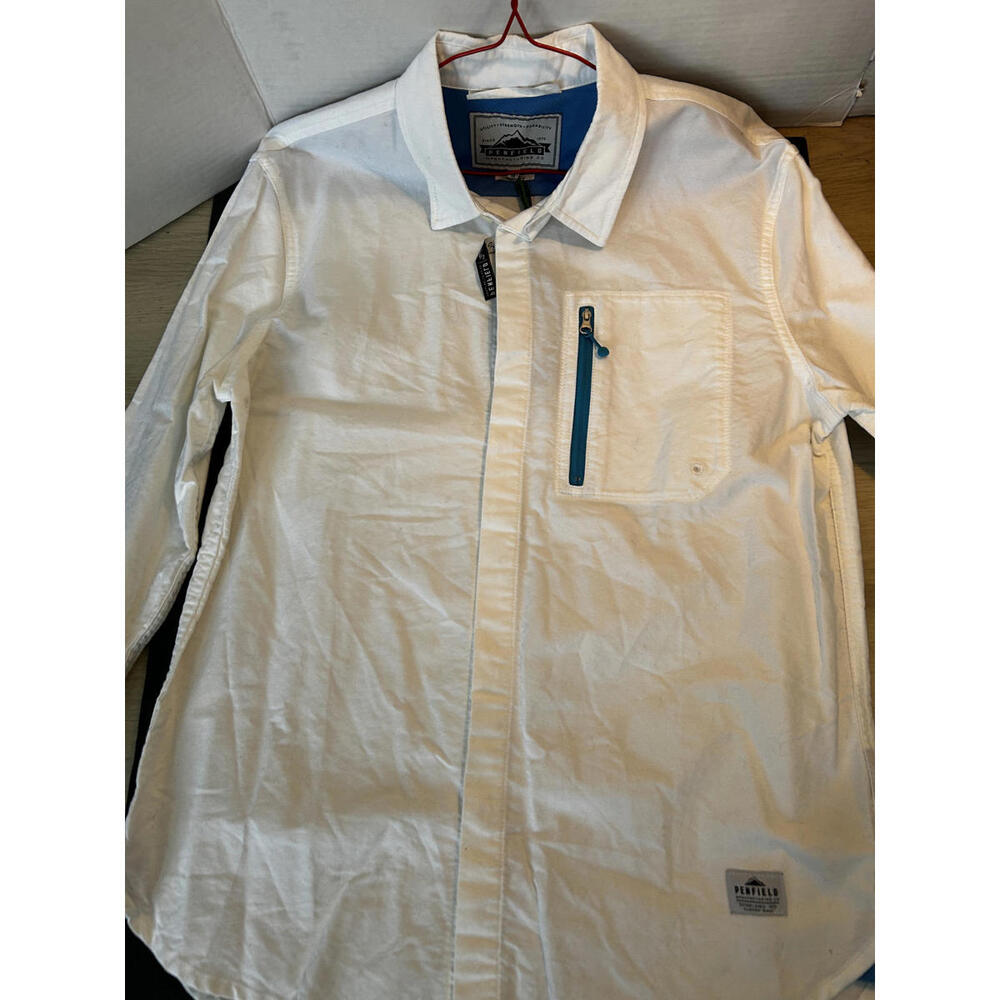 Penfield Aspley Shirt White Blue details Men’s Size M NWT